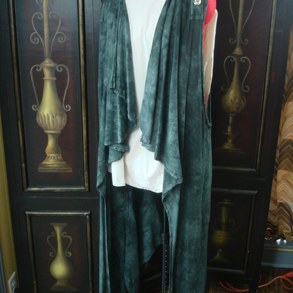 Gauzeway Tops - Gauzeway Oversize Lagenlook Vest, OSFM, Grey